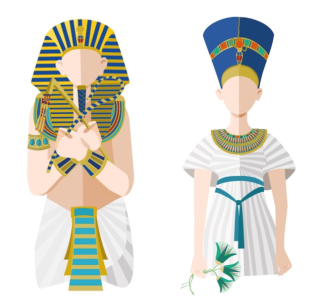 Um desenho animado de mulheres egípcias e um homem.