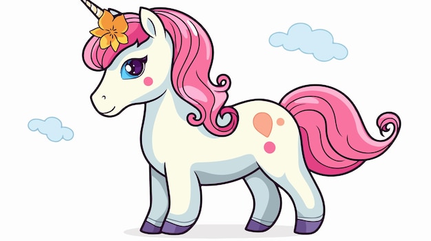 um desenho animado de um cavalo com cabelo rosa e uma crina rosa