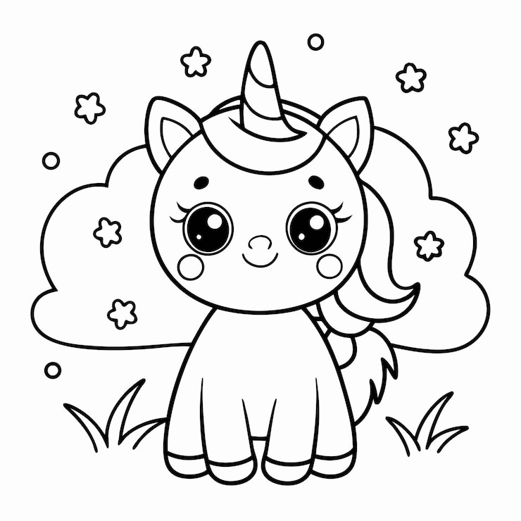 Vetor um desenho animado de um cavalo com uma estrela na cabeça