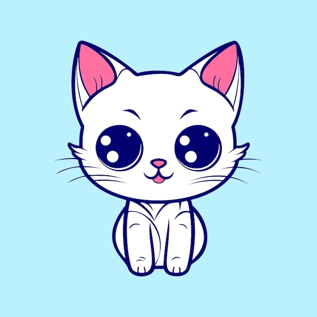 Desenho De Um Gato De Desenho Animado Branco PNG , Rosa, Desenho