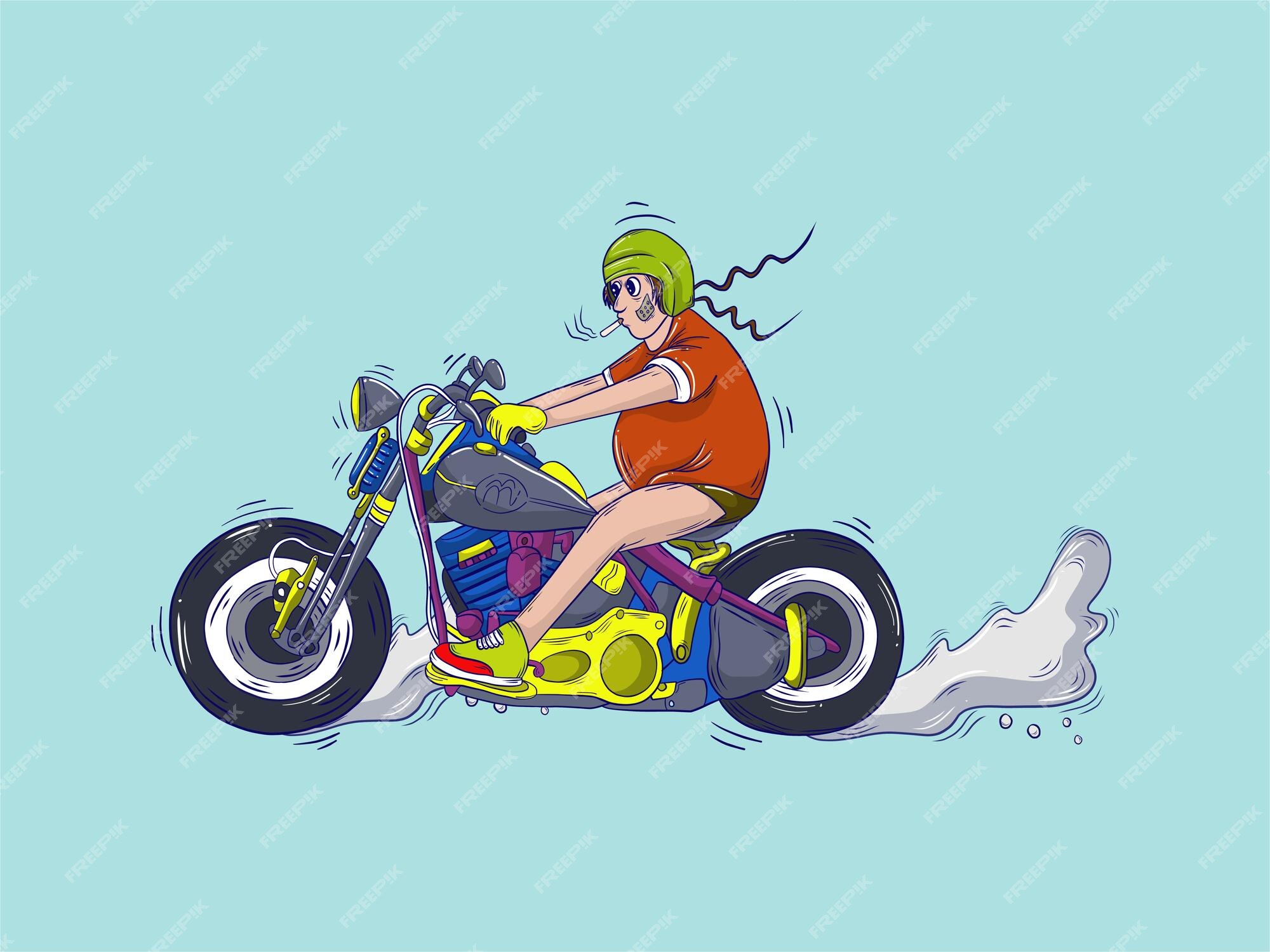 Desenhos Animados Do Menino Do Motociclista Que Guardam O Capacete  Ilustração do Vetor - Ilustração de avatar, lama: 44284578