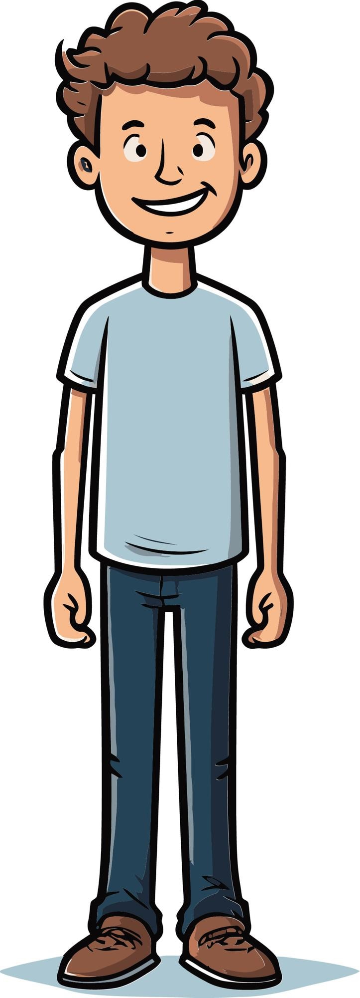 Vetor um desenho animado de um homem com uma camisa que diz camisa