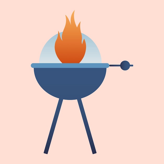 Um desenho animado de uma grelha com um incêndio