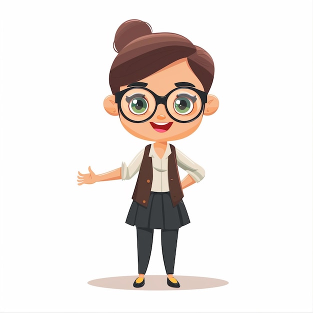 um desenho animado de uma mulher usando óculos e uma camisa com a palavra im a