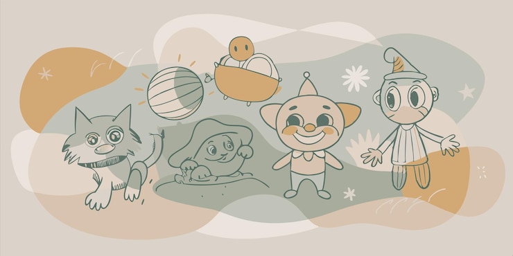 Vetor um desenho animado de uma tartaruga e uma tartaruга com um personagem de desenho animada nele