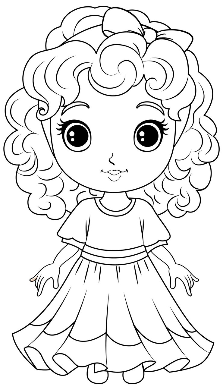 Vetor um desenho de anjo bonito para colorir criativamente