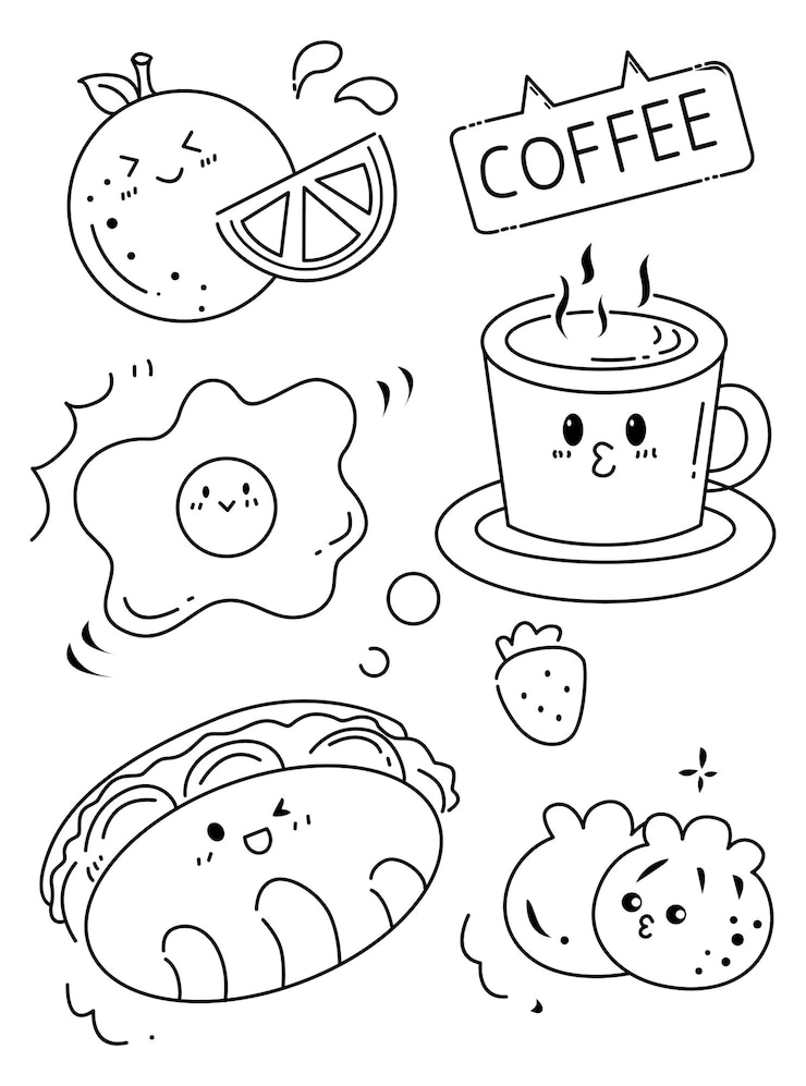 Vetor um desenho de café e um sinal que diz café