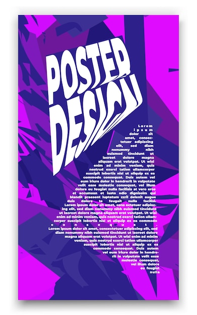 Vetor um desenho de cartaz com um fundo roxo e um fundo roxo