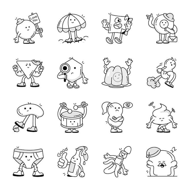 Vetor um desenho de desenho animado de um cogumelo e um cogumello