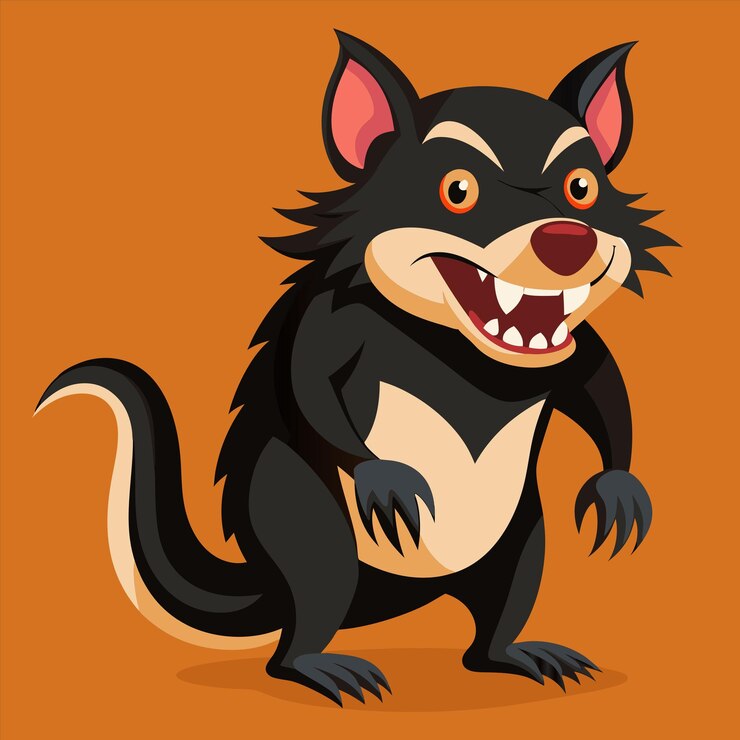 Vetor um desenho de desenho animado de um gato com uma boca grande e um grande sorriso