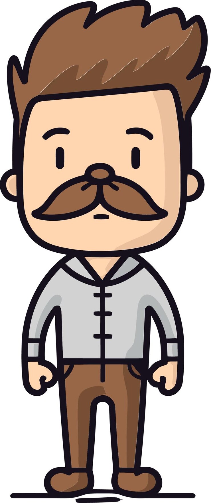 Vetor um desenho de desenho animado de um homem com um bigode e um bigode