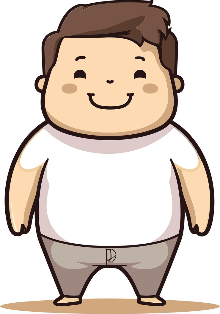 Vetor um desenho de desenho animado de um menino com uma letra p em seu peito