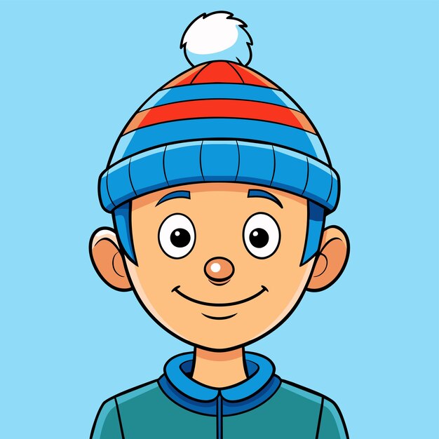 Vetor um desenho de desenho animado de um menino usando um chapéu com as palavras o nome nele