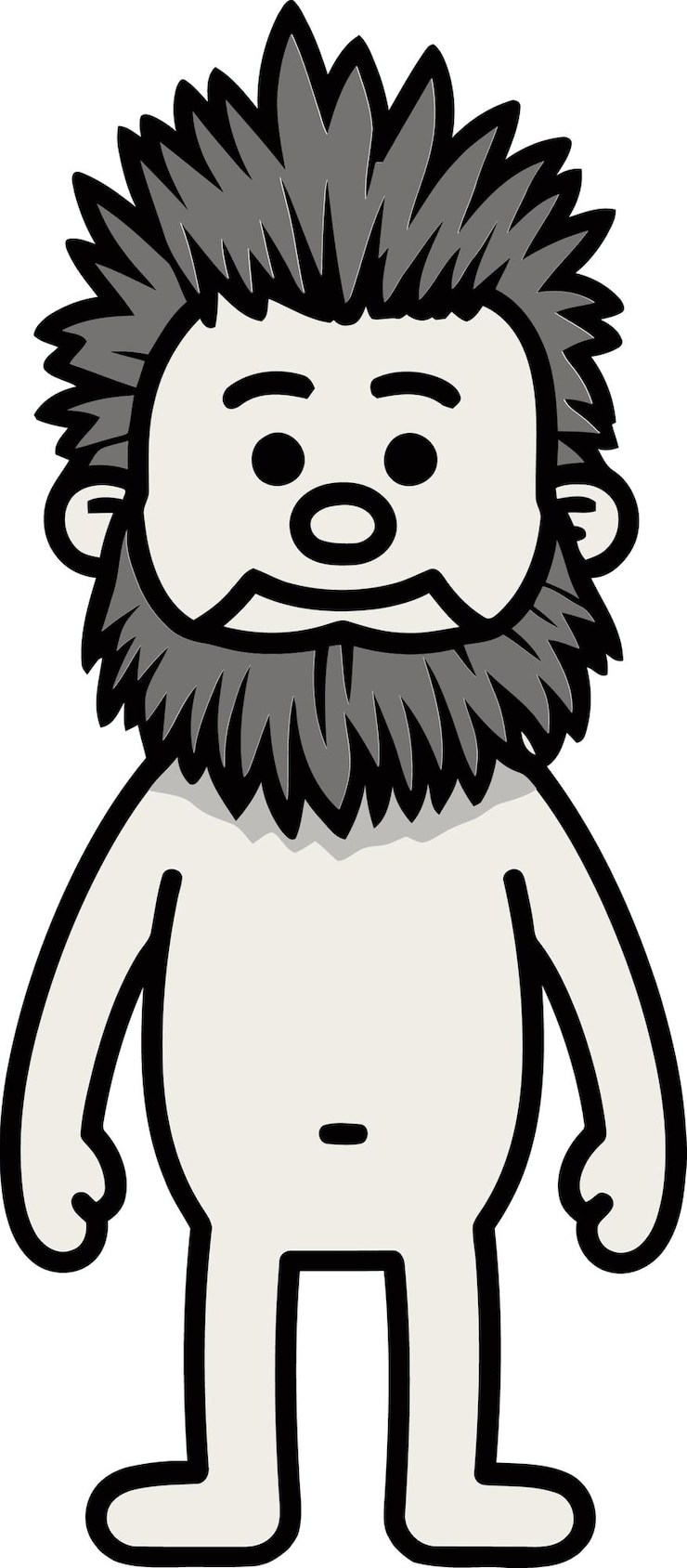 Vetor um desenho de desenho animado de um personagem de desenho desenhado com uma barba e uma barba
