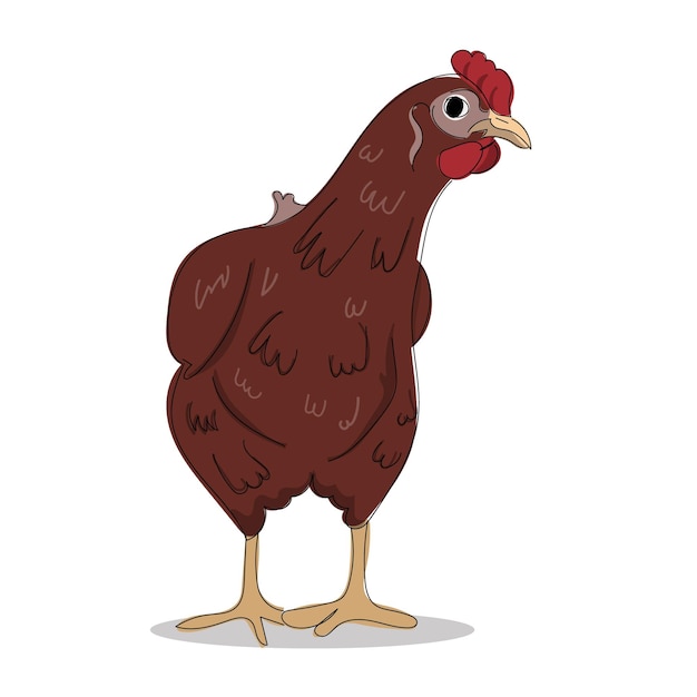 um desenho de desenho animado de uma galinha