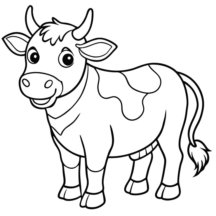 Vetor um desenho de desenho animado de uma vaca com uma vaca nele