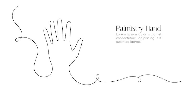 Vetor um desenho de linha contínua da palma da mão braço humano em estilo linear simples para logotipo e cartão editável traço doodle ilustração vetorial