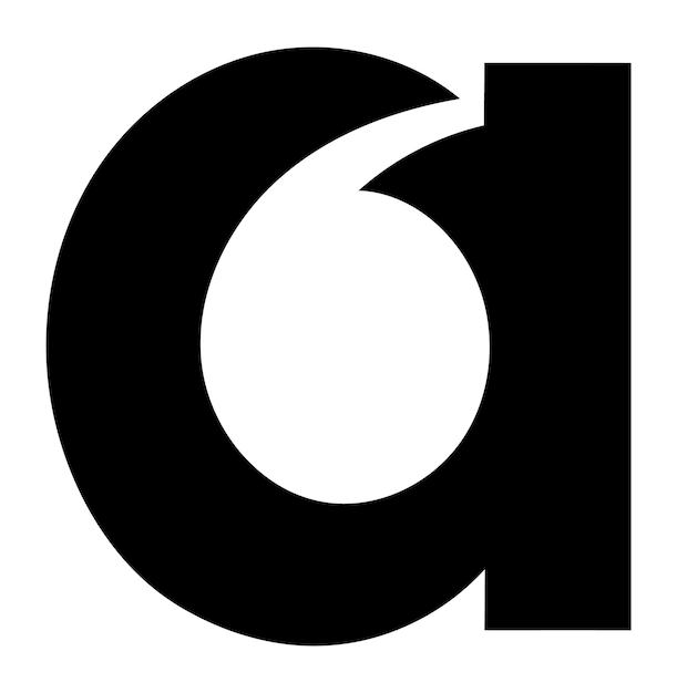 Um desenho de logotipo de letras pretas e brancas