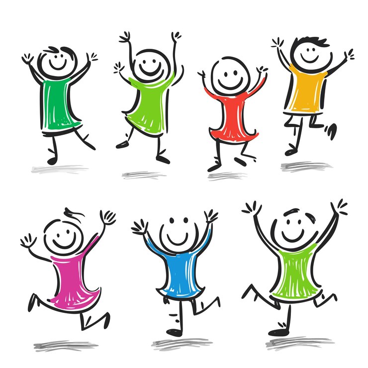Vetor um desenho de pessoas com camisas de diferentes cores e as palavras citação feliz citação