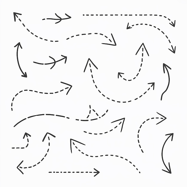 Vetor um desenho de setas com setas apontando para a direita