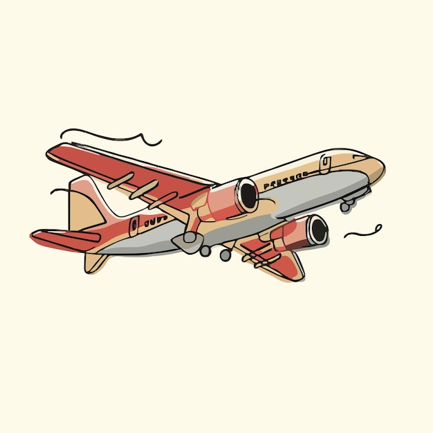 Um desenho de um avião com um avião na parte inferior