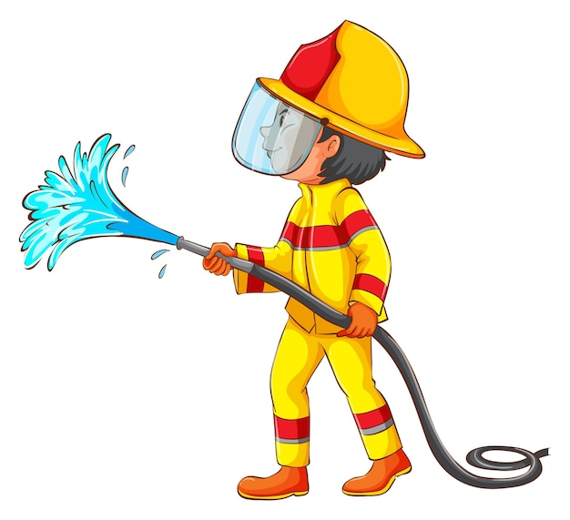 Um desenho de um bombeiro