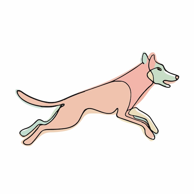 Vetor um desenho de um cão com um cão rosa nele