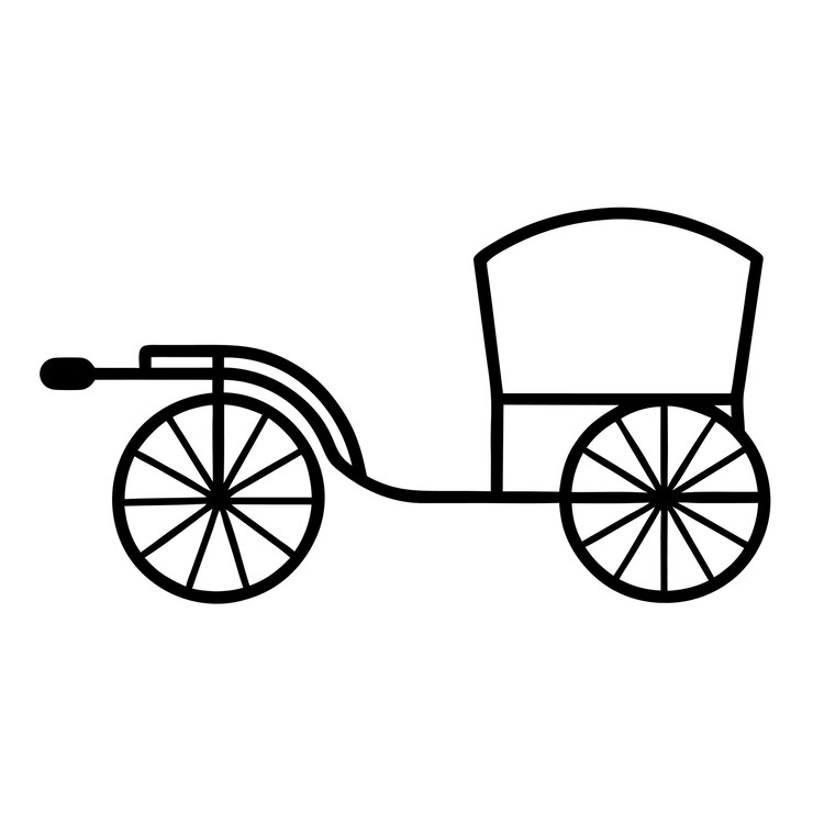 Vetor um desenho de um carrinho de bebê com uma cesta nele