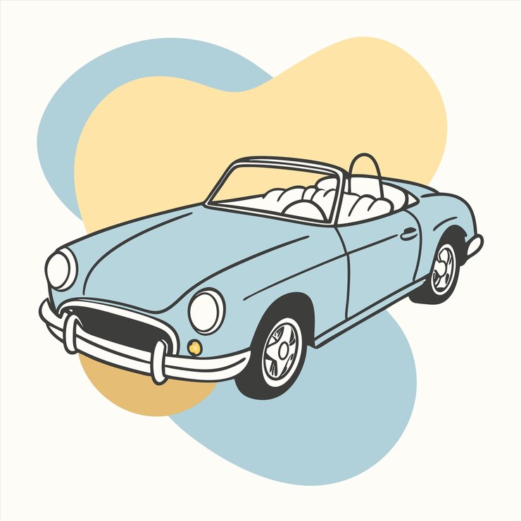 Vetor um desenho de um carro com um capô que diz "caron it"