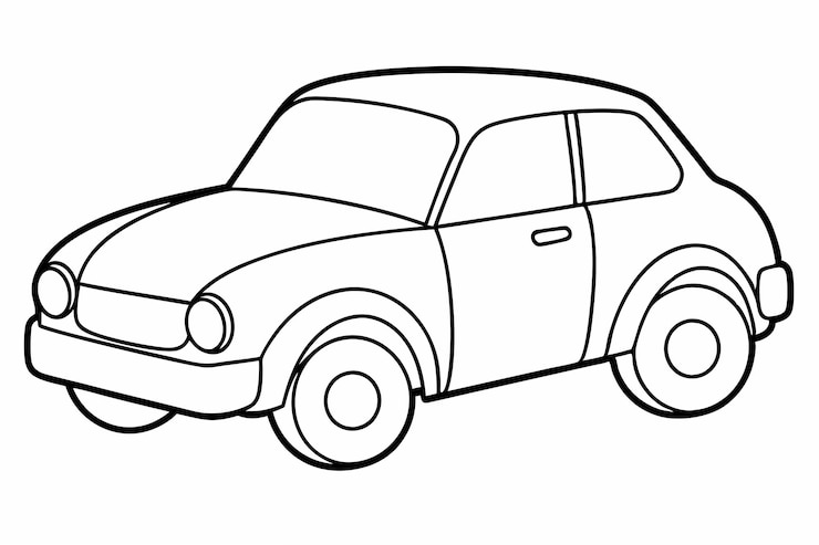 Vetor um desenho de um carro com um contorno preto