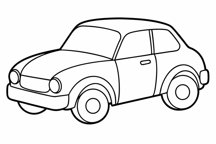 Vetor um desenho de um carro com um contorno preto