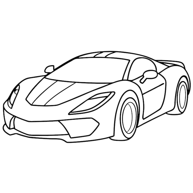 Vetor um desenho de um carro com um logotipo preto nele