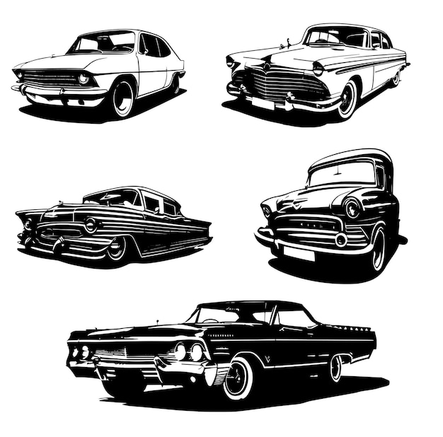 Um desenho de um carro da década de 1950