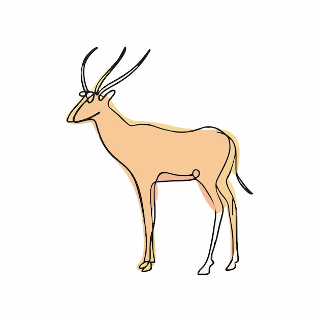 Vetor um desenho de um cervo com chifres castanhos
