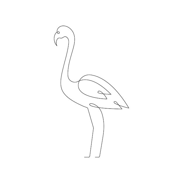 Um desenho de um cisne com um contorno preto