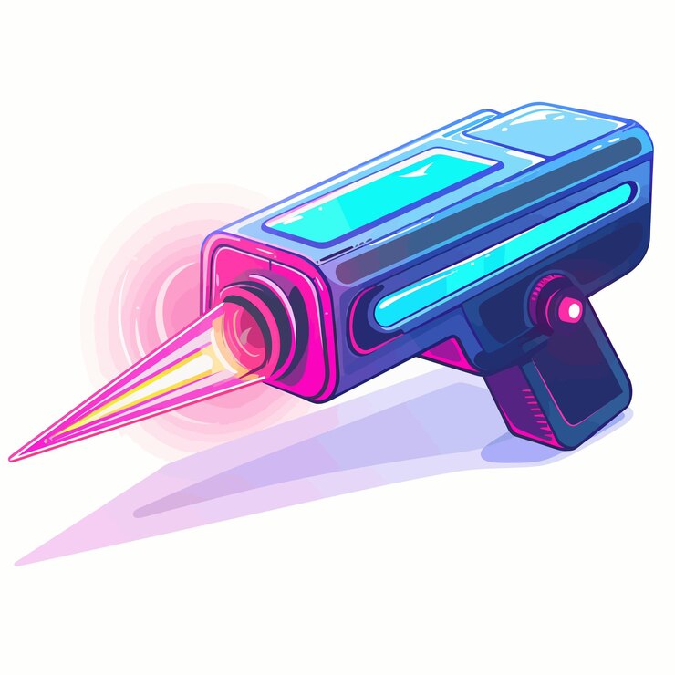 Vetor um desenho de um controlador de videogame com uma cor rosa e azul
