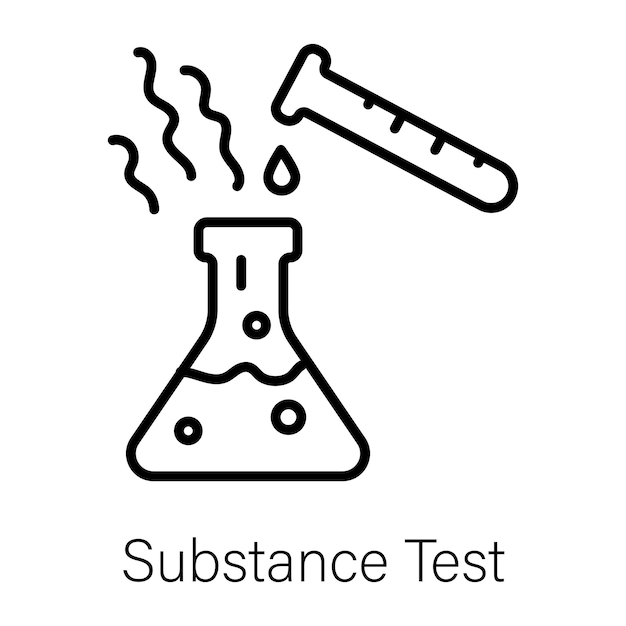 Vetor um desenho de um ensaio líquido é apresentado sobre um fundo branco