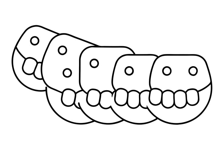 Vetor um desenho de um esqueleto com círculos e pontos nele