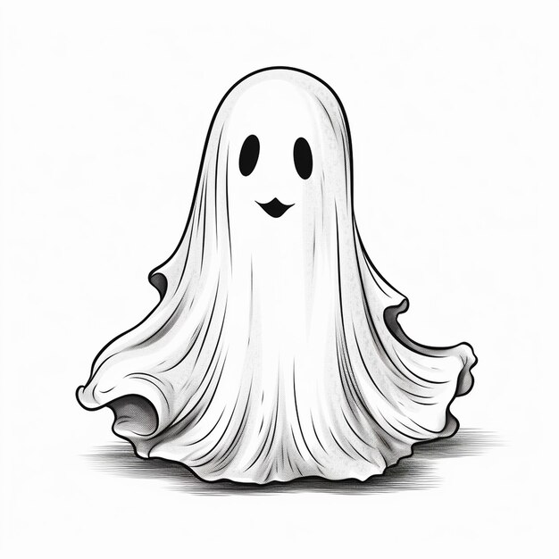 Vetor um desenho de um fantasma com um rosto desenhado nele