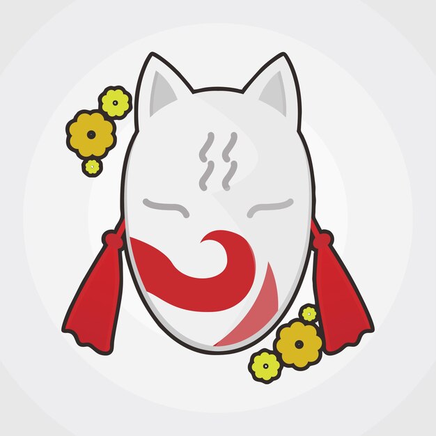 Um desenho de um gato com um lenço vermelho e um lenço vermelho.