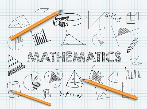 um desenho de um gráfico com as palavras matemática nele