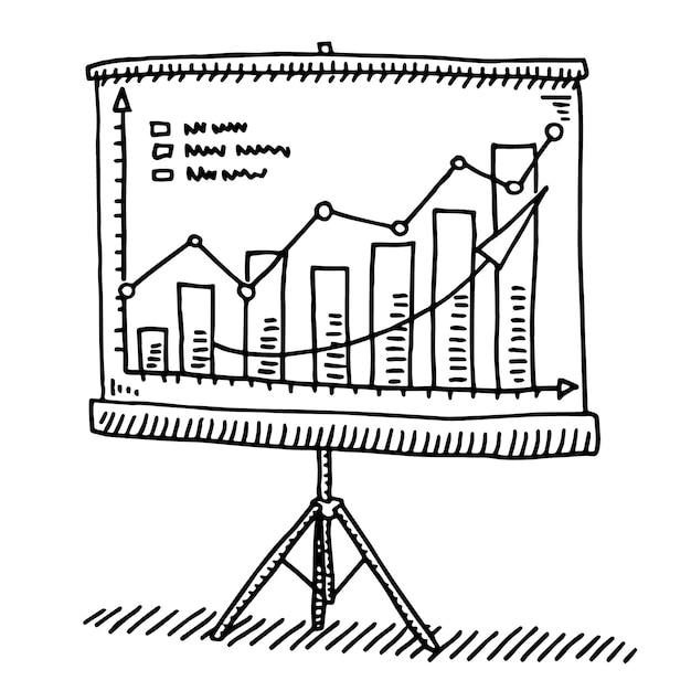 Vetor um desenho de um gráfico que diz etapas e