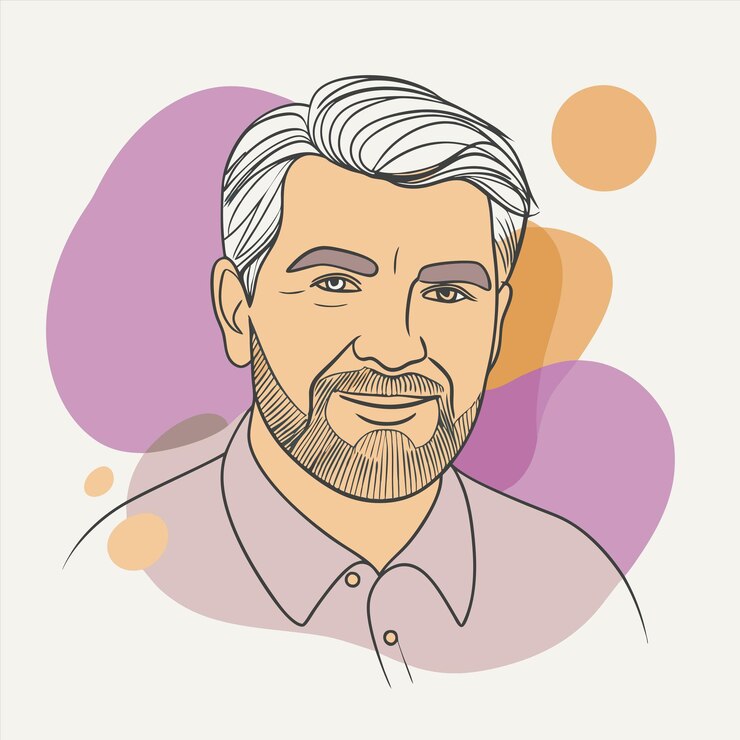 Vetor um desenho de um homem com barba e bigode