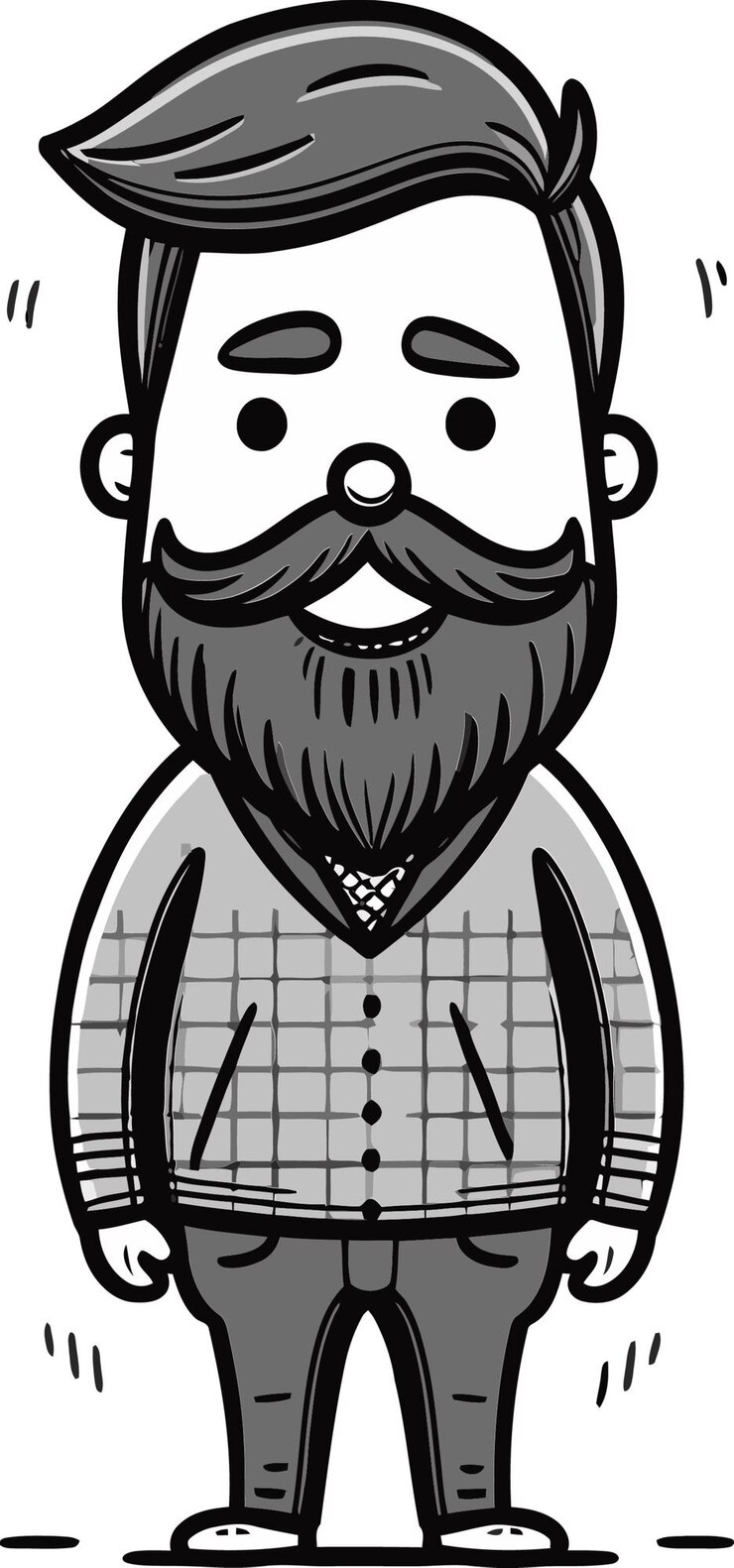 Vetor um desenho de um homem com barba e bigode