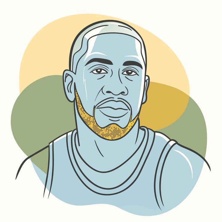 Vetor um desenho de um homem com barba e bigode