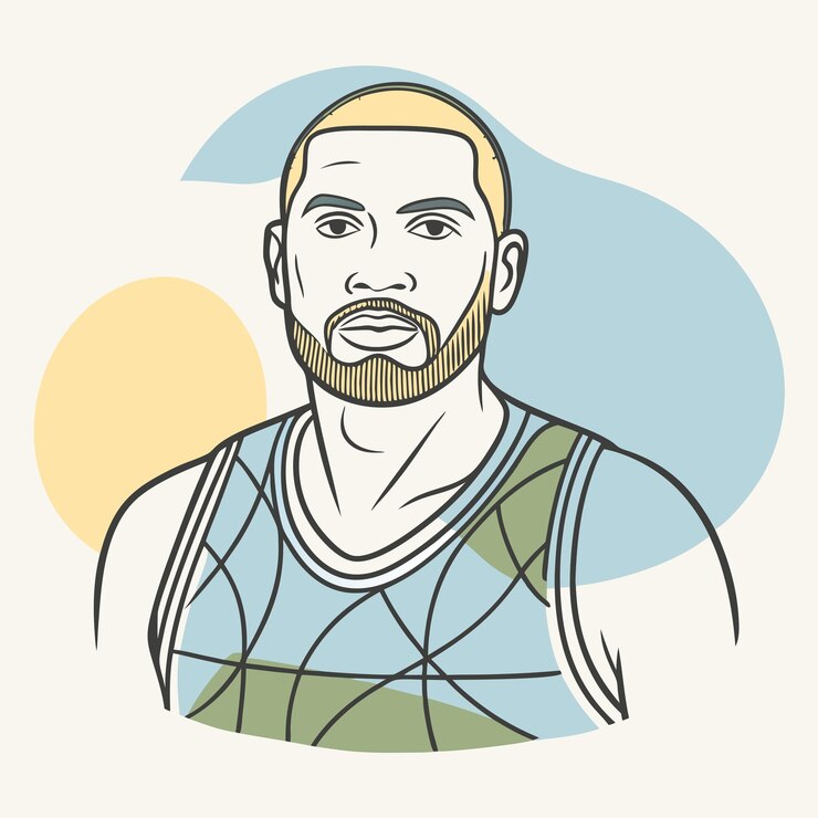 Vetor um desenho de um homem com uma camisa amarela