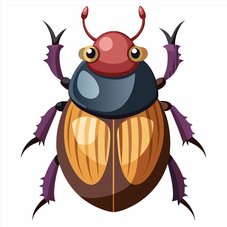 Vetor um desenho de um inseto com um chapéu vermelho e asas
