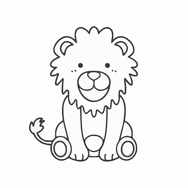 Vetor um desenho de um leão com uma etiqueta que diz leão