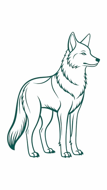 um desenho de um lobo em um fundo branco