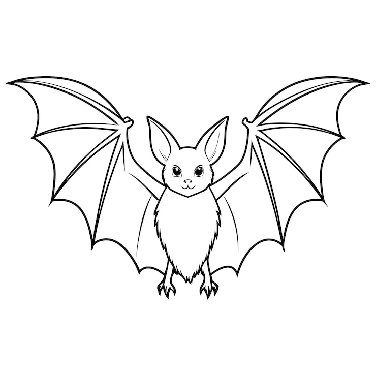 Vetor um desenho de um morcego com um desenho de uma morcego nele